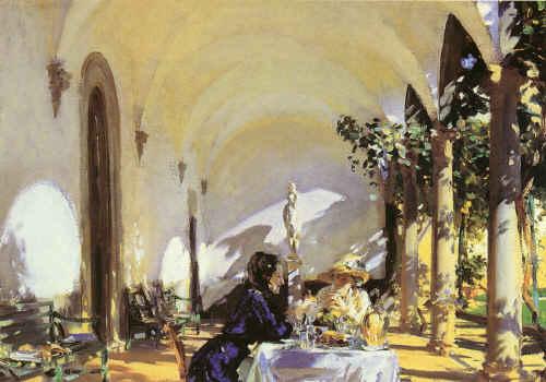 John Singer Sargent Breakfast in  the Loggia oil painting image